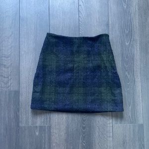 Plaid Wool Mini Skirt - US 4